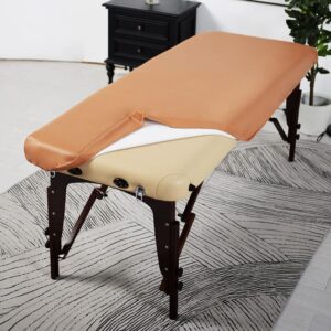 ARTABLE Massagetisch-Bezug 28-32 Zoll, PU-Leder, runde und eckige Tische, hellbraun 30x70 Zoll