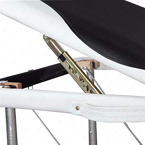 **Hot Deals Massagetisch 3-Segment Klappbar Faux Leather Aluminium Schwarz mit Weißer Umrandung**