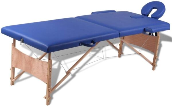 Tidyard Massagebank höhenverstellbar, tragbar, 186x68 cm, Holzrahmen