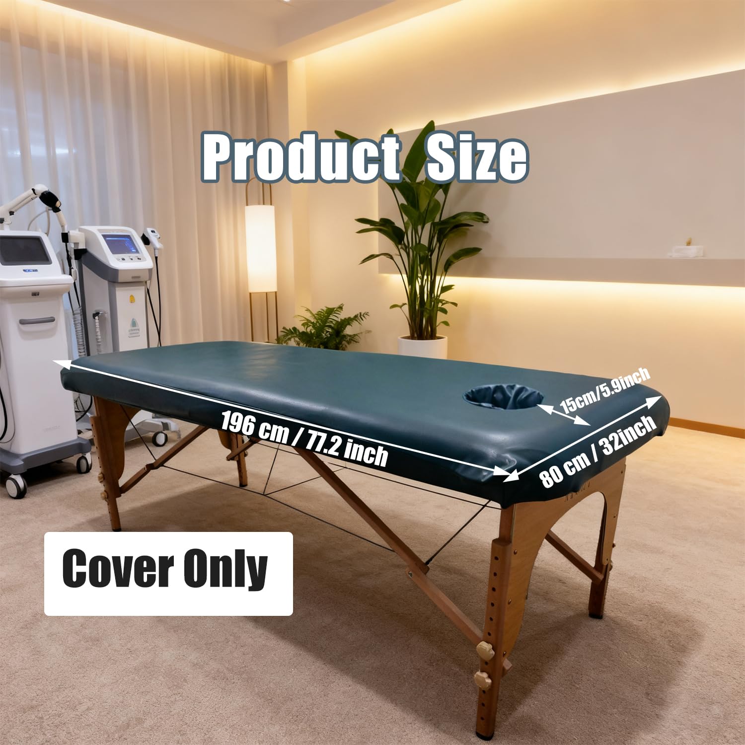 Vinyl Massageliegenabdeckung mit Gesichtsloch, 81,3 cm, PU, wasserdicht