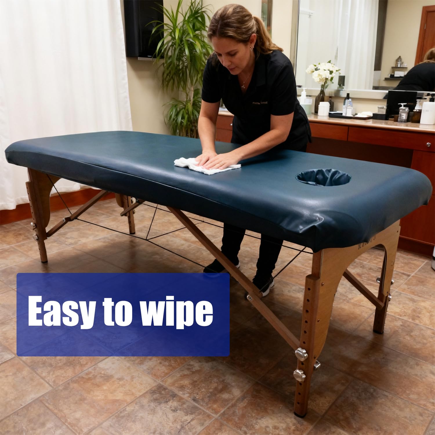 Vinyl Massageliegenabdeckung mit Gesichtsloch, 81,3 cm, PU, wasserdicht