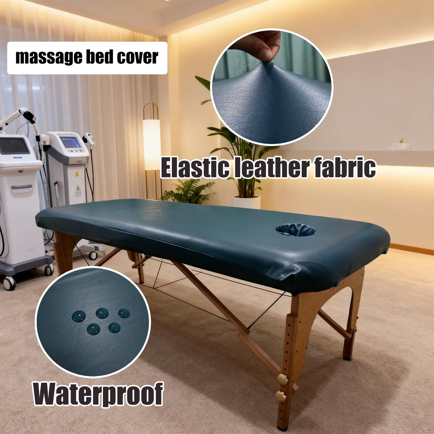 Vinyl Massageliegenabdeckung mit Gesichtsloch, 81,3 cm, PU, wasserdicht