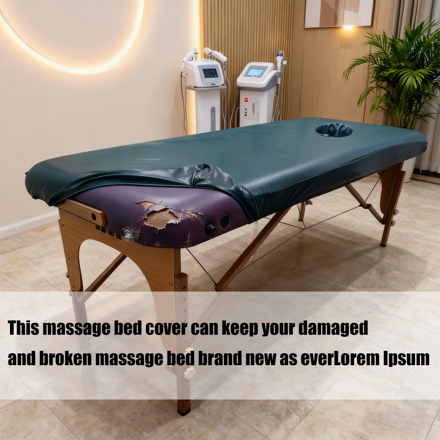 Vinyl Massageliegenabdeckung mit Gesichtsloch, 81,3 cm, PU, wasserdicht